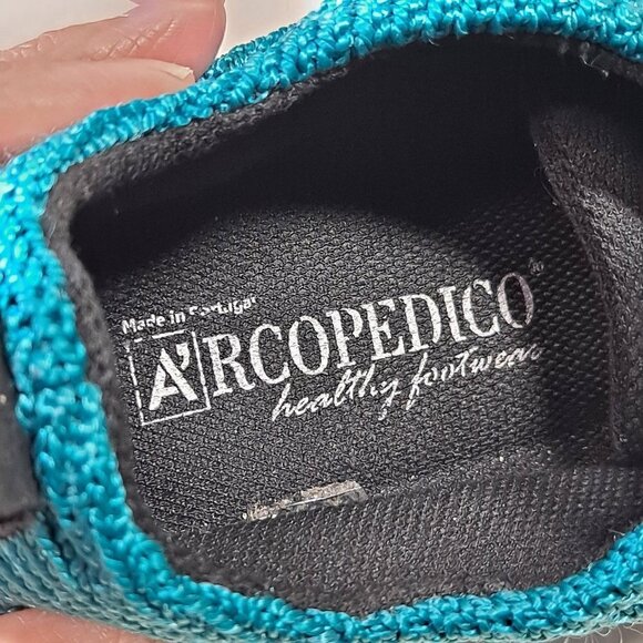 Arcopedico Womens Size 36 US 5.5-6 Turquoise Nylon Knit Lace Up Sneakers NWOT - Picture 8 of 13